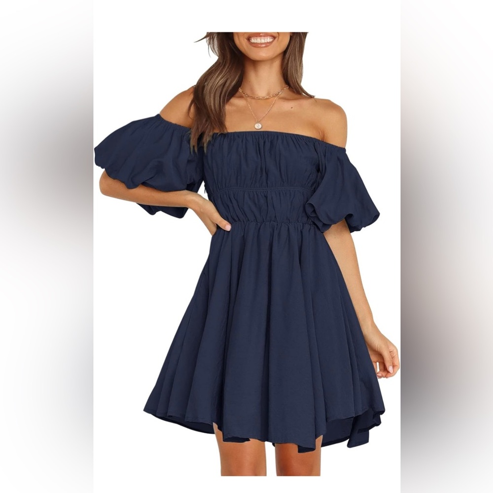 MEROKEETY Women's Puff Sleeve Off Shoulder ✨Worn Once✨ tags on